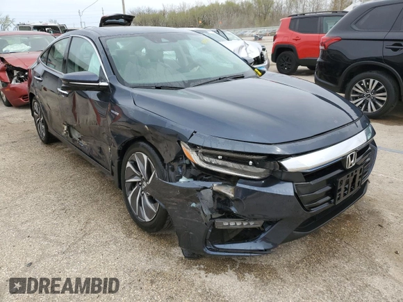 2019 Honda Insight Touring with VIN 19XZE4F91KE013243, listed as a Copart auction lot 52947255 with 25,236 mi miles and Salvage Title. Bid and sale history available at carsss.com. Image 4.