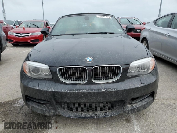 2013 BMW 1 Series 135i with VIN WBAUN7C57DVM27734, listed as a Copart auction lot 74684724 with 0 mi miles and Non Repairable. Bid and sale history available at carsss.com. Image 5.