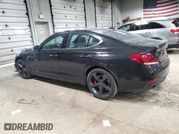 2019 Genesis G70 Advanced with VIN KMTG34LE9KU025478, listed as a Copart auction lot 49776525 with 57,583 mi miles and Salvage title. Bid and sale history available at DreamBid. Image 2.