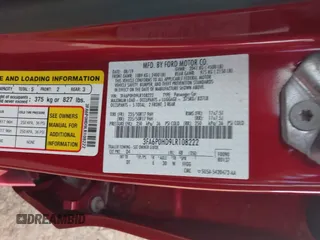 2020 Ford Fusion SE with VIN 3FA6P0HD9LR108222, listed as a IAAI auction lot 41829520 with 82,044 mi miles. Bid and sale history available at carsss.com. Image 9.