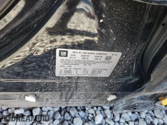2021 Buick Encore GX Select with VIN KL4MMDS2XMB058746, listed as a Copart auction lot 41926045 with 42,738 mi miles and Salvage title. Bid and sale history available at DreamBid. Image 14.