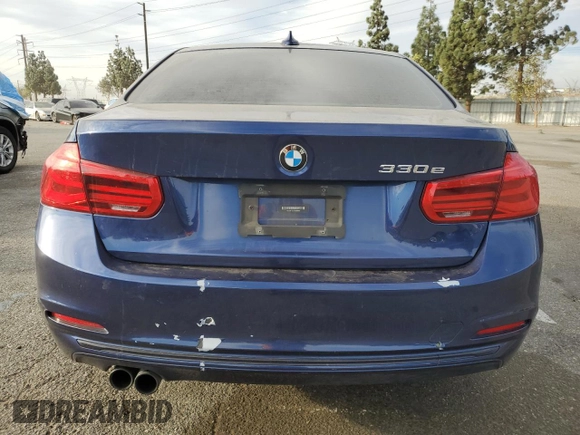 2017 BMW 3 Series 330e iPerformance with VIN WBA8E1C31HA030000, listed as a Copart auction lot 41706995 with 93,213 mi miles and Salvage Title. Bid and sale history available at carsss.com. Image 6.