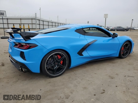 2022 Chevrolet Corvette 1LT with VIN 1G1YA2D47N5109292, listed as a Copart auction lot 84302094 with 25,453 mi miles and Salvage Title. Bid and sale history available at carsss.com. Image 3.