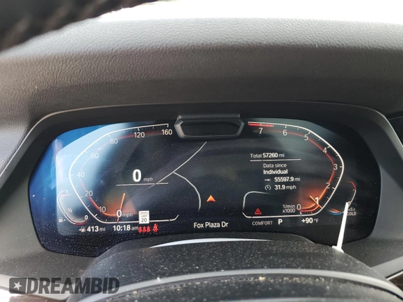 2019 BMW X5 xDrive40i with VIN 5UXCR6C5XKLK80703, listed as a Copart auction lot 63473495 with 57,260 mi miles and Salvage title. Bid and sale history available at DreamBid. Image 9.