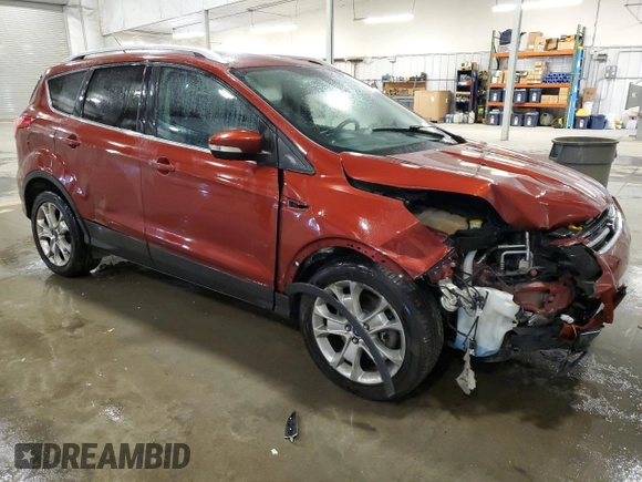 2014 Ford Escape Titanium with VIN 1FMCU9J94EUC25357, listed as a Copart auction lot 47595705 with 124,626 mi miles and Salvage Title. Bid and sale history available at DreamBid. Image 4.