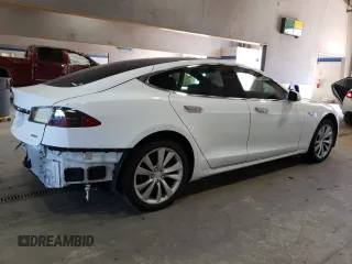 2016 Tesla Model S 90D with VIN 5YJSA1E2XGF160386, listed as a Copart auction lot 49360245 with 153,105 mi miles and Salvage Title. Bid and sale history available at DreamBid. Image 3.