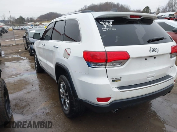 2014 Jeep Grand Cherokee Limited z VIN 1C4RJFBG8EC466380, wystawiony jako IAAI lot #38710809 z przebiegiem 169 540 mil mil oraz . Historia ofert i sprzedaży dostępna na DreamBid. Obrazek 3.