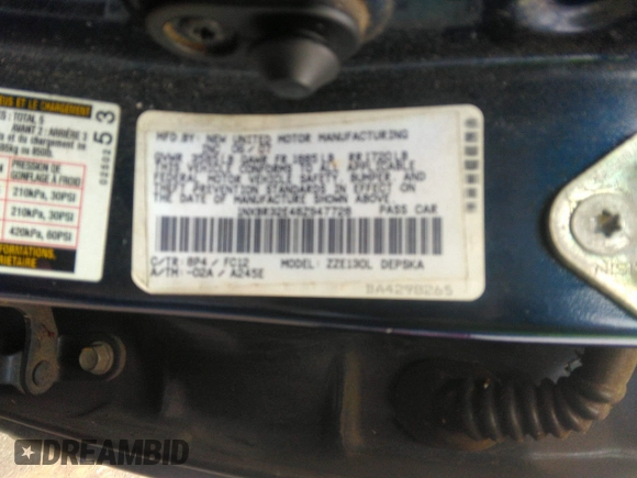 2008 Toyota Corolla CE with VIN 1NXBR32E48Z947728, listed as a IAAI auction lot 41950509 with 160,611 mi miles and . Bid and sale history available at DreamBid. Image 9.