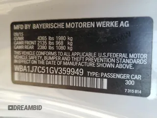 2016 BMW 2 Series M235i with VIN WBA1J7C51GV359949, listed as a Copart auction lot 44354945 with 82,990 mi miles and Salvage Title. Bid and sale history available at carsss.com. Image 12.