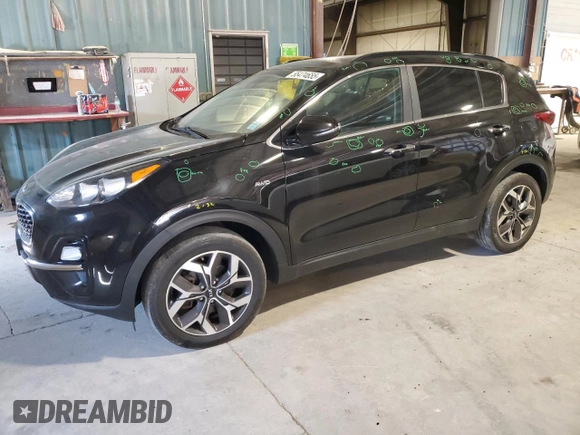 2020 Kia Sportage EX with VIN KNDPNCAC7L7631897, listed as a Copart auction lot 55474655 with 114,403 mi miles and Salvage title. Bid and sale history available at DreamBid. Image 1.