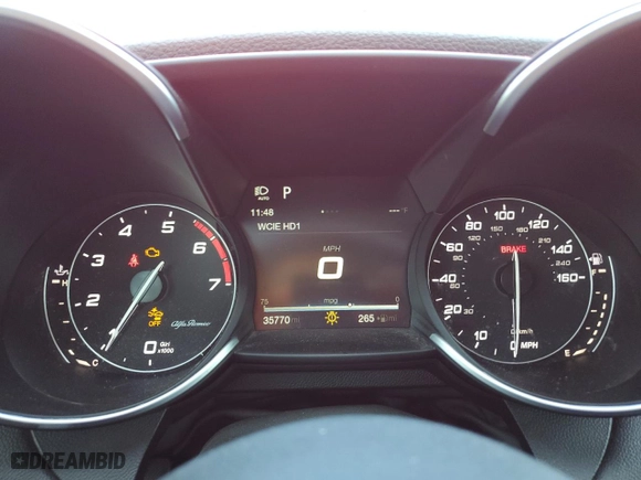 2017 Alfa Romeo Giulia Ti with VIN ZARFAECN0H7554532, listed as a Copart auction lot 43578435 with 35,770 mi miles and Salvage Title. Bid and sale history available at carsss.com. Image 9.