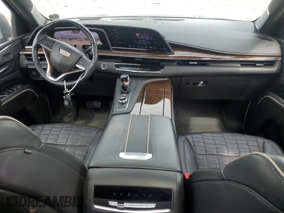 2022 Cadillac Escalade ESV Sport Platinum with VIN 1GYS4RKL7NR141315, listed as a Copart auction lot 74219824 with 50,588 mi miles and Salvage title. Bid and sale history available at DreamBid. Image 8.