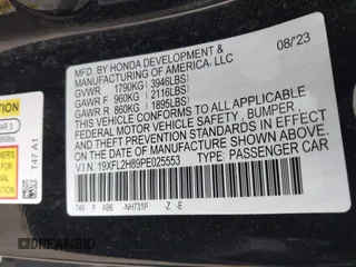 2023 Honda Civic Sport with VIN 19XFL2H89PE025553, listed as a IAAI auction lot 41859932 with 36,622 mi miles and . Bid and sale history available at DreamBid. Image 9.