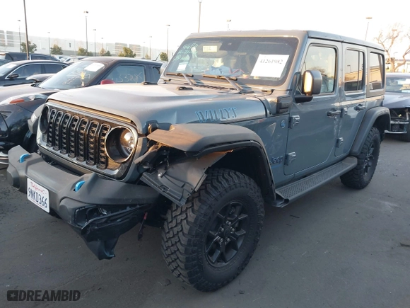 2024 Jeep Wrangler 4xe Sport S with VIN 1C4RJXN64RW337985, listed as a IAAI auction lot 41261982 with 1,845 mi miles. Bid and sale history available at carsss.com. Image 17.