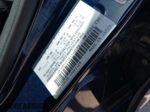 2014 Mazda 3 i Touring with VIN JM1BM1V71E1140598, listed as a IAAI auction lot 42030782 with 138,842 mi miles and . Bid and sale history available at DreamBid. Image 9.