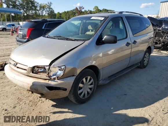 2000 Toyota Sienna LE with VIN 4T3ZF13C4YU304036, listed as a Copart auction lot 72448274 with 176,388 mi miles and Salvage Title. Bid and sale history available at carsss.com. Image 1.