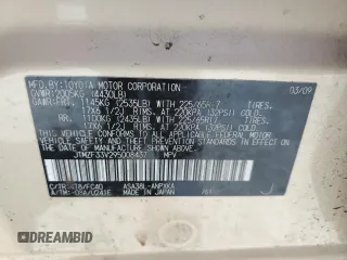2009 Toyota RAV4 with VIN JTMZF33V295008437, listed as a Copart auction lot 52233995 with 171,050 mi miles and Salvage Title. Bid and sale history available at DreamBid. Image 13.