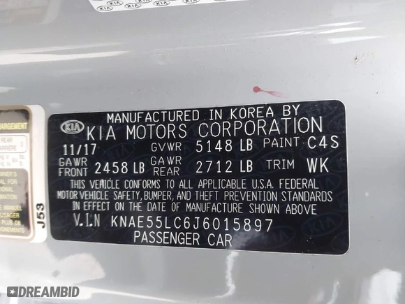 2018 Kia Stinger GT2 with VIN KNAE55LC6J6015897, listed as a IAAI auction lot 41334513 with 126,349 mi miles. Bid and sale history available at carsss.com. Image 9.