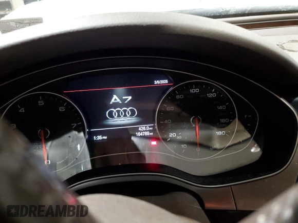 2013 Audi A7 3.0 Premium Plus with VIN WAUYGAFC4DN059886, listed as a Copart auction lot 47807485 with 164,789 mi miles and Salvage Title. Bid and sale history available at carsss.com. Image 9.