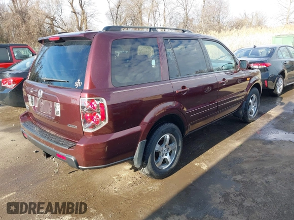 2007 Honda Pilot EX-L with VIN 5FNYF18647B004936, listed as a IAAI auction lot 41656465 with 225,580 mi miles and . Bid and sale history available at DreamBid. Image 4.