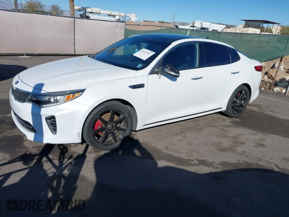2016 Kia Optima SXL Turbo with VIN 5XXGV4L23GG115933, listed as a IAAI auction lot 41637267 with 83,348 mi miles. Bid and sale history available at carsss.com. Image 2.
