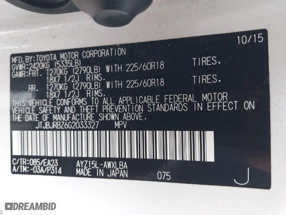 2016 Lexus NX 300h with VIN JTJBJRBZ6G2033327, listed as a IAAI auction lot 41092937 with 94,373 mi miles. Bid and sale history available at carsss.com. Image 9.