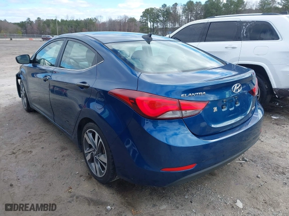 2014 Hyundai Elantra SE with VIN KMHDH4AE0EU057497, listed as a IAAI auction lot 41717476 with 115,030 mi miles. Bid and sale history available at carsss.com. Image 3.