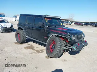 2018 Jeep Wrangler Unlimited Rubicon с VIN 1C4HJXFGXJW108766, выставлен на аукционе IAAI как лот 41846062 с пробегом 96 791 миль миль и . История ставок и продаж доступна на DreamBid. Изображение 1.