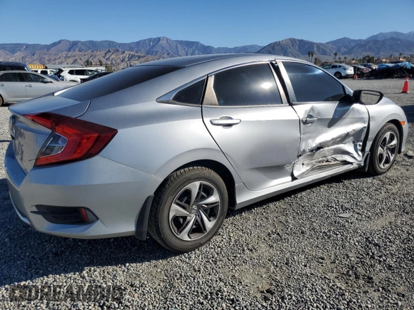 2020 Honda Civic LX with VIN 19XFC2F6XLE205068, listed as a Copart auction lot 46477215 with 58,296 mi miles and Salvage Title. Bid and sale history available at DreamBid. Image 3.