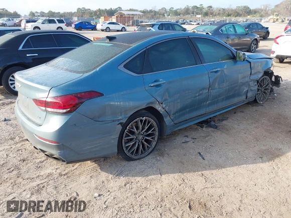2018 Genesis G80 Sport z VIN KMHGN4JB7JU236576, wystawiony jako IAAI lot #41532947 z przebiegiem 124 083 mil mil oraz . Historia ofert i sprzedaży dostępna na DreamBid. Obrazek 4.