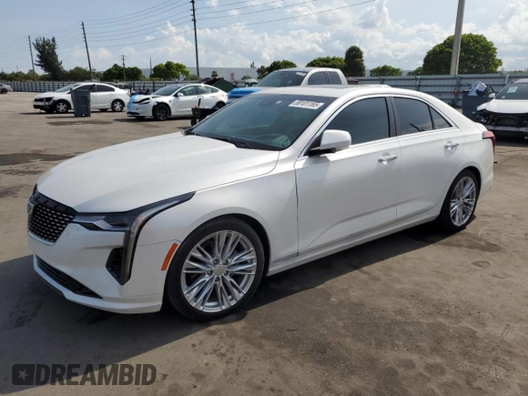 2021 Cadillac CT4 Premium Luxury z VIN 1G6DB5RK0M0113954, wystawiony jako Copart lot #58101165 z przebiegiem 33 957 mil mil oraz Tytuł czysty. Historia ofert i sprzedaży dostępna na DreamBid. Obrazek 1.