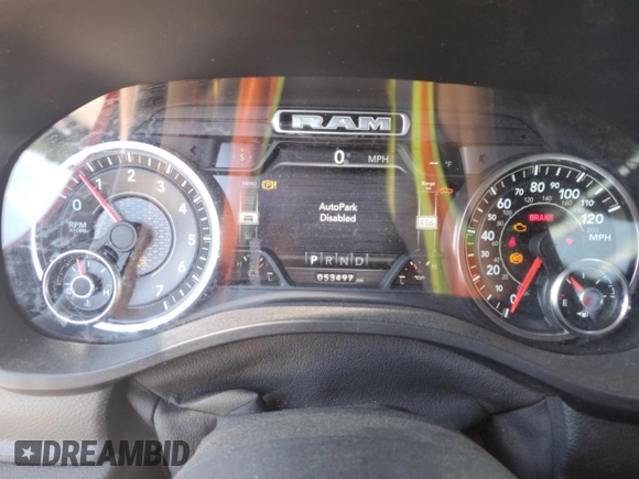 2021 Ram 1500 Lone Star with VIN 1C6RREFTXMN630958, listed as a Copart auction lot 55039995 with 53,497 mi miles and Salvage title. Bid and sale history available at DreamBid. Image 9.