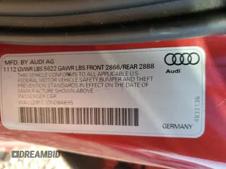 2013 Audi S6 Prestige with VIN WAUJ2BFC1DN084895, listed as a Copart auction lot 73334244 with 110,697 mi miles and Salvage Title. Bid and sale history available at carsss.com. Image 14.