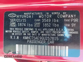 2016 Hyundai Accent SE with VIN KMHCT5AE9GU257815, listed as a IAAI auction lot 41941325 with 109,113 mi miles. Bid and sale history available at carsss.com. Image 9.