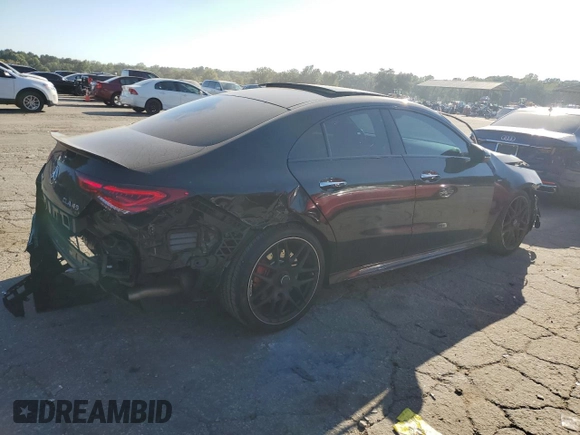 2020 Mercedes-Benz CLA 45 AMG with VIN W1K5J5DB6LN132320, listed as a Copart auction lot 75762514 with 44,839 mi miles and Salvage Title. Bid and sale history available at DreamBid. Image 3.