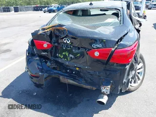 2015 Infiniti Q50 Premium with VIN JN1BV7AR0FM407577, listed as a IAAI auction lot 40191466 with 94,239 mi miles. Bid and sale history available at carsss.com. Image 6.