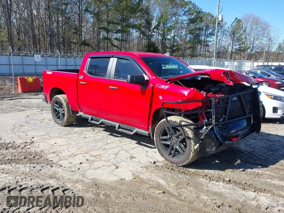 2021 Chevrolet Silverado 1500 Custom Trail Boss with VIN 1GCPYCEF6MZ374961, listed as a IAAI auction lot 41450188 with 41,605 mi miles and . Bid and sale history available at DreamBid. Image 1.
