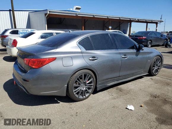 2016 Infiniti Q50 Premium with VIN JN1EV7AR8GM342377, listed as a Copart auction lot 50598545 with 91,556 mi miles and Salvage Title. Bid and sale history available at DreamBid. Image 3.