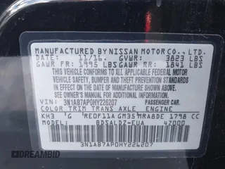 2017 Nissan Sentra S with VIN 3N1AB7AP0HY226207, listed as a IAAI auction lot 41748732 with 105,455 mi miles. Bid and sale history available at carsss.com. Image 9.