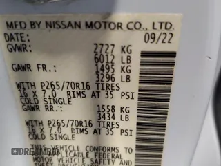 2023 Nissan Frontier S with VIN 1N6ED1CM1PN609767, listed as a Copart auction lot 57501225 with 36,700 mi miles and Salvage title. Bid and sale history available at DreamBid. Image 12.