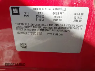 2011 Cadillac CTS Premium with VIN 1G6DS5ED7B0133154, listed as a IAAI auction lot 41822033 with 121,862 mi miles. Bid and sale history available at carsss.com. Image 9.