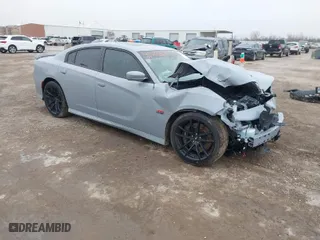 2020 Dodge Charger Scat Pack Widebody with VIN 2C3CDXGJ8LH216563, listed as a IAAI auction lot 41502637 with 1 mi miles. Bid and sale history available at carsss.com. Image 1.