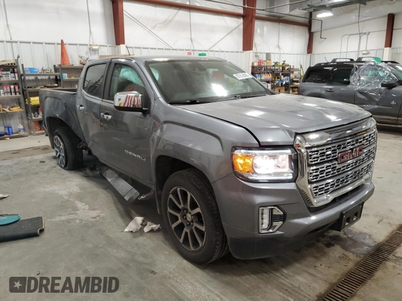 2021 GMC Canyon 4WD Denali with VIN 1GTG6EEN3M1129459, listed as a Copart auction lot 87618305 with 37,663 mi miles and Salvage Title. Bid and sale history available at carsss.com. Image 4.