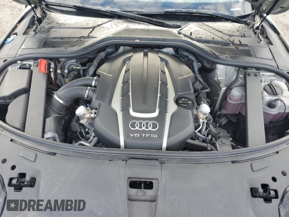 2017 Audi A8 Sport with VIN WAU43AFD0HN002058, listed as a Copart auction lot 53180585 with 95,436 mi miles and Salvage title. Bid and sale history available at DreamBid. Image 11.