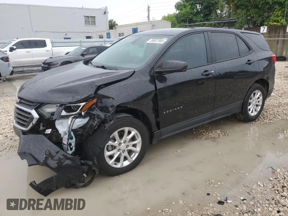 2020 Chevrolet Equinox LS z VIN 2GNAXHEV9L6232067, wystawiony jako Copart lot #59607985 z przebiegiem 66 101 mil mil oraz Szkoda całkowita • Salvage title. Historia ofert i sprzedaży dostępna na DreamBid. Obrazek 1.
