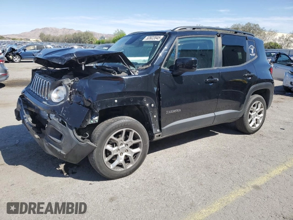 2017 Jeep Renegade Latitude with VIN ZACCJBBB8HPG57686, listed as a Copart auction lot 53922045 with 63,907 mi miles and Salvage title. Bid and sale history available at DreamBid. Image 1.
