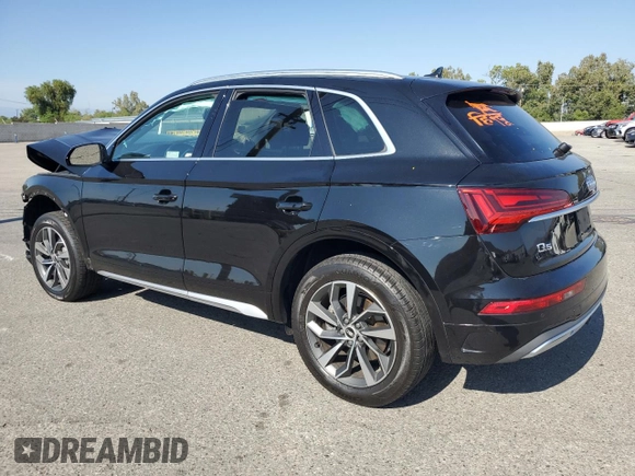 2021 Audi Q5 Premium with VIN WA1AAAFY8M2029156, listed as a Copart auction lot 60519755 with 29,713 mi miles and Salvage title. Bid and sale history available at DreamBid. Image 2.