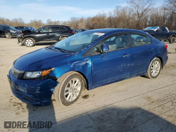 2012 Honda Civic EX-L with VIN 19XFB2F99CE324615, listed as a Copart auction lot 50165245 with 149,076 mi miles and Salvage Title. Bid and sale history available at DreamBid. Image 1.