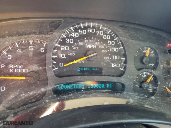 2003 Chevrolet Tahoe LT with VIN 1GNEK13Z23R165264, listed as a Copart auction lot 47826935 with 150,020 mi miles and Salvage Title. Bid and sale history available at carsss.com. Image 9.