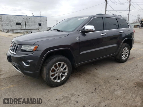 2014 Jeep Grand Cherokee Overland with VIN 1C4RJFCG8EC155109, listed as a Copart auction lot 52992825 with 128,604 mi miles and Clean Title. Bid and sale history available at carsss.com. Image 1.